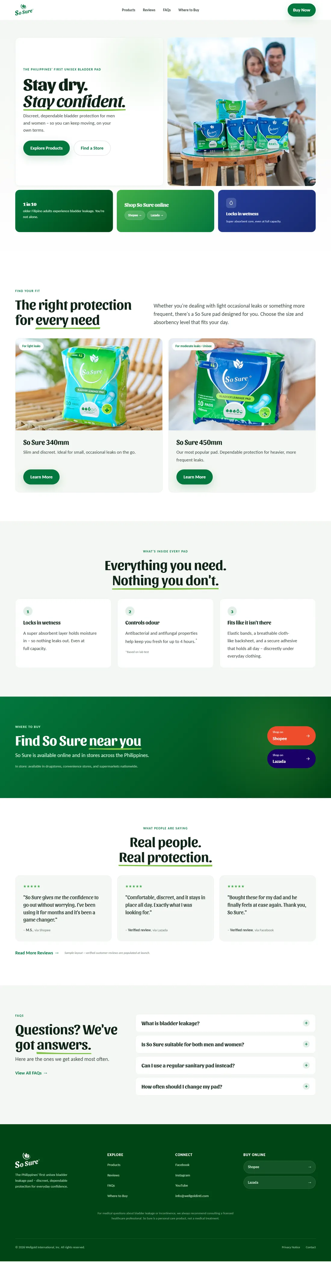 Preview of homepage direction C – structured and shop-forward
